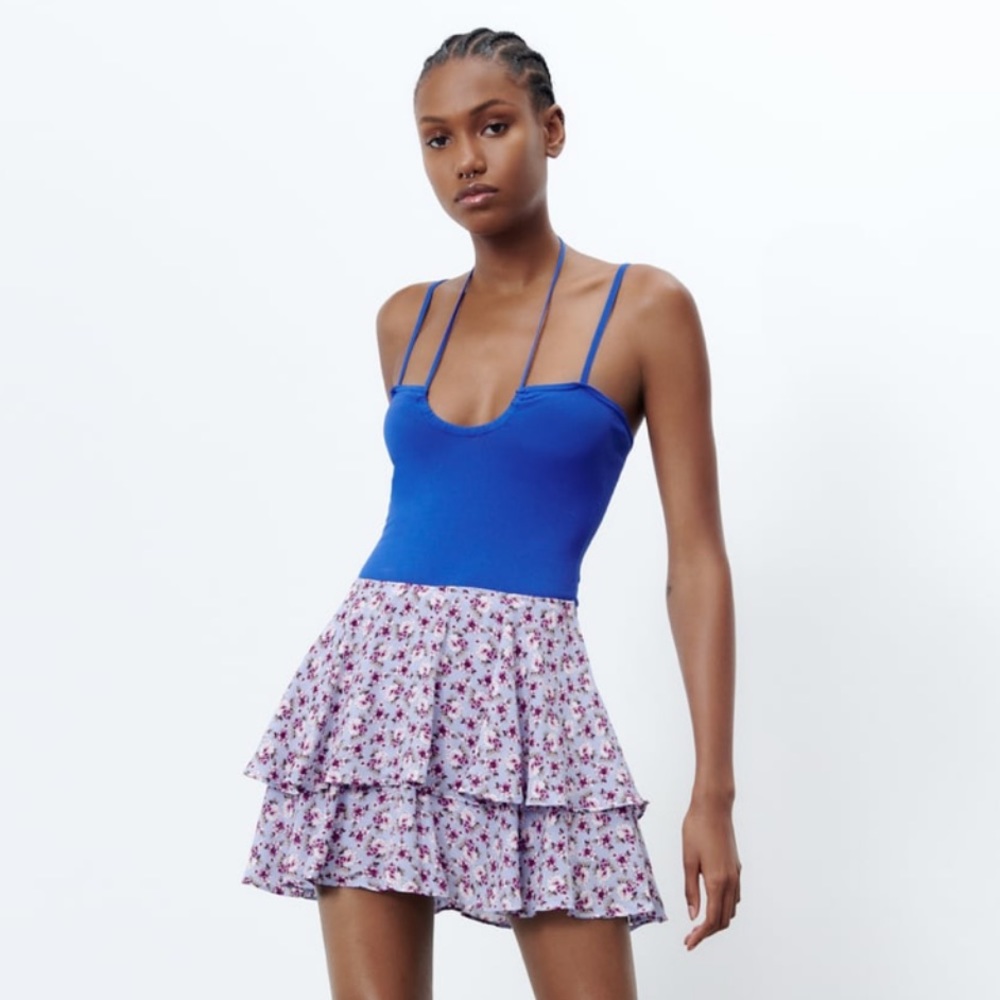 Zara, Floral Print Skort, Size M